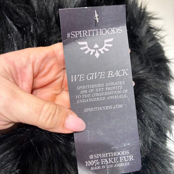 NWT Spirit Hoods Black Faux Fur Coat Black Wolf Sz XS - Picture 6 of 10
